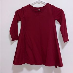 Girls Red Sweatshirt Dress